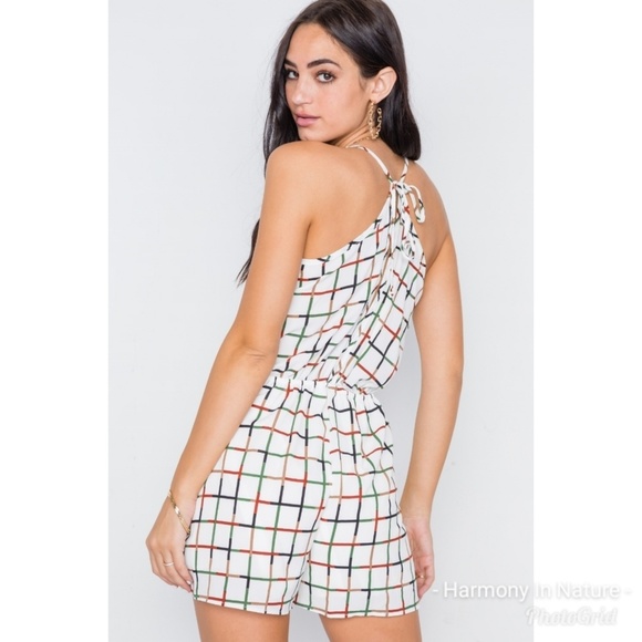 Ivory White Front Tie Romper - Picture 6 of 8